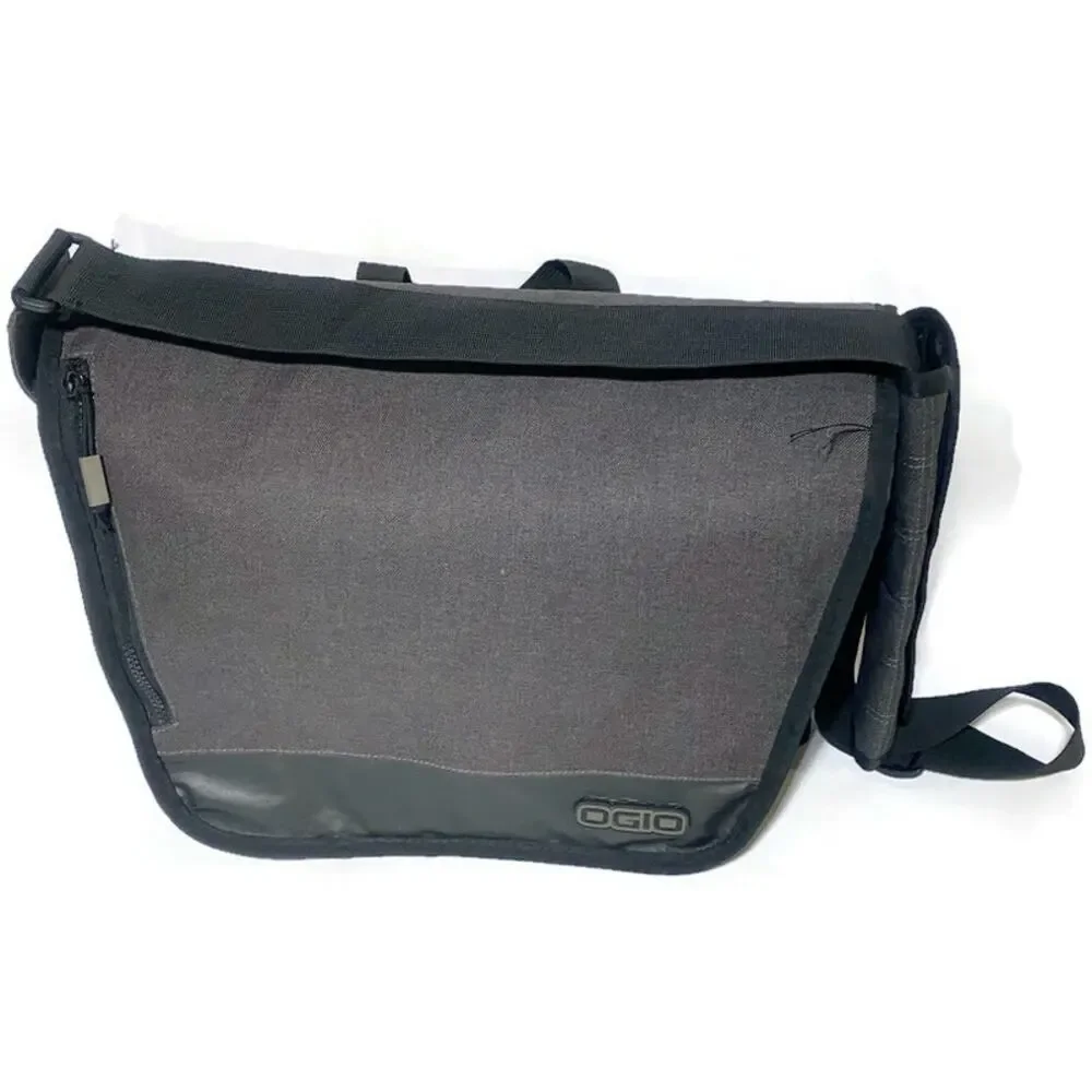 OGIO Laptop Messenger Bag Gray 16x11 Padded Shoulder Work School Travel